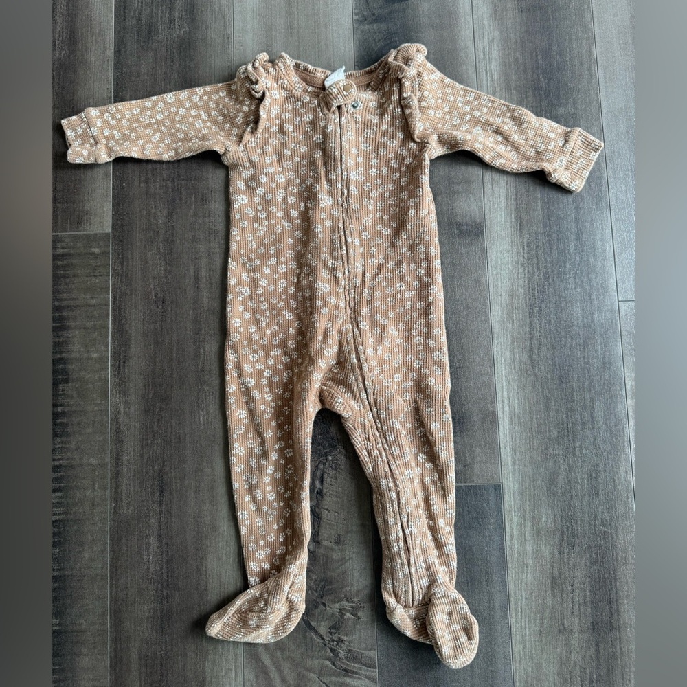 Baby GAP Waffle Knit Floral Footed Sleeper | 6-9M